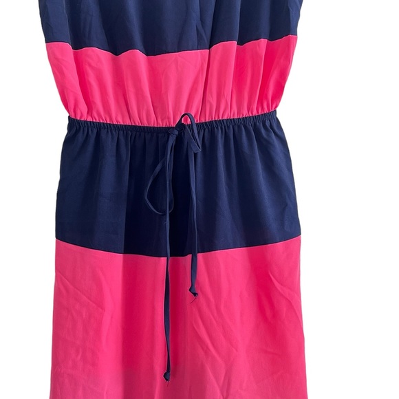 Sweet Storm | Navy/Pink striped sleeveless maxi dress sundress size small - Picture 3 of 9